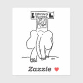 Elefanten Fahrunterricht. Funny Aufkleber (Blatt)