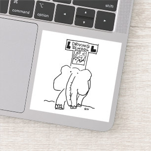 Elefanten Fahrunterricht. Funny Aufkleber