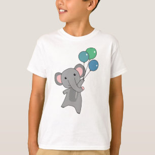 Elefanten fliegen mit Balloons süße Tiere Kinder T-Shirt