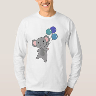 Elefanten fliegen mit Balloons süße Tiere Kinder T-Shirt