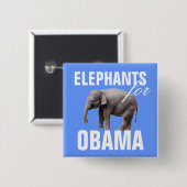 Elefanten für Obama Button (Vorne & Hinten)