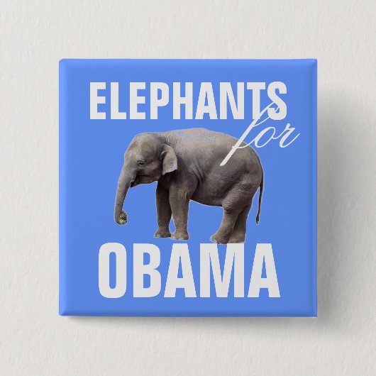 Elefanten für Obama Button (Vorderseite)