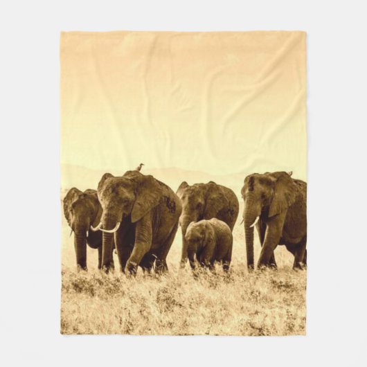 Elefanten gehen Fleece Blanket (Vorderseite)