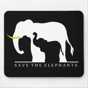 Elefanten gerettet (schwarz) mousepad
