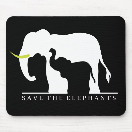Elefanten gerettet (schwarz) mousepad (Vorne)