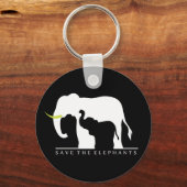 Elefanten gerettet (schwarz) schlüsselanhänger (Vorderseite)
