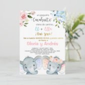 Elefanten Geschlecht offenbart Einladung, Spanisch Einladung (Stehend Vorderseite)