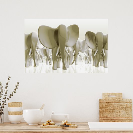 Elefanten! (Gold-Version) Poster (Küche)