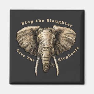 Elefanten-Grafik gerettet Magnet