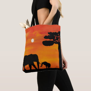 Elefanten, Himmel, Tiere, Sonnenaufgang, Natur, Af Tasche
