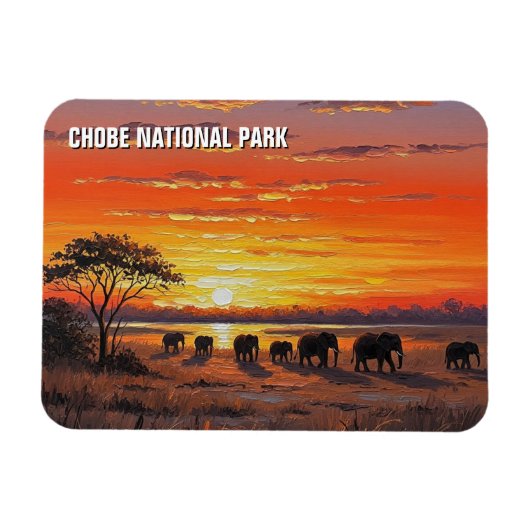 Elefanten im Chobe-Nationalpark Botswana Magnet (Horizontal)