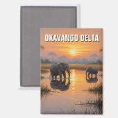 Elefanten im Okavango-Delta Botswana Magnet (Vorderseite/Rückseite)