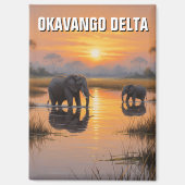 Elefanten im Okavango-Delta Botswana Magnet (Vorderseite)