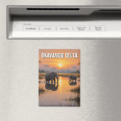 Elefanten im Okavango-Delta Botswana Magnet (In Situ (Geschirrspüler))