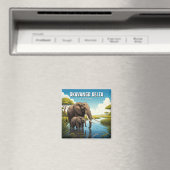 Elefanten im Okavango-Delta Botswana Magnet (In Situ (Geschirrspüler))