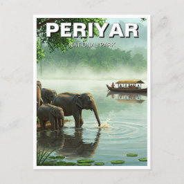 Elefanten im Periyar Nationalpark Indien Reisen Postkarte