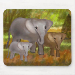 Elefanten im Regenwald Mousepad