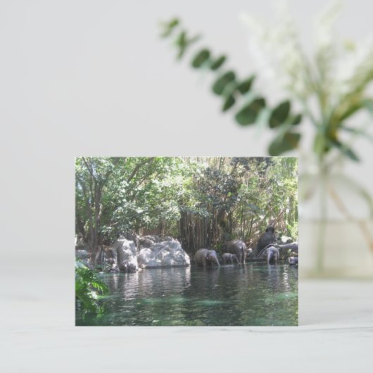 Elefanten im Spiel Postkarte (Stehend Vorderseite)