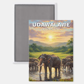 Elefanten im Udawalawe-Nationalpark in Sri Lanka Magnet (Vorderseite/Rückseite)