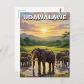 Elefanten im Udawalawe-Nationalpark in Sri Lanka Postkarte (Vorne/Hinten)