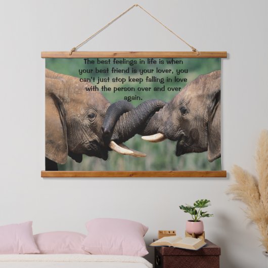 Elefanten in Afrika Wandteppich Mit Holzrahmen (Schlafzimmer)