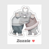 Elefanten in der Liebe Aufkleber (Blatt)