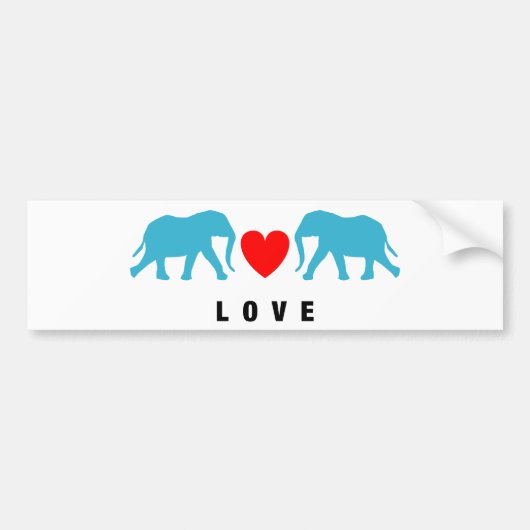 Elefanten in der Liebe Autoaufkleber (Vorne)