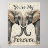 Elefanten in der Liebe für immer Kunst Poster (Vorne)