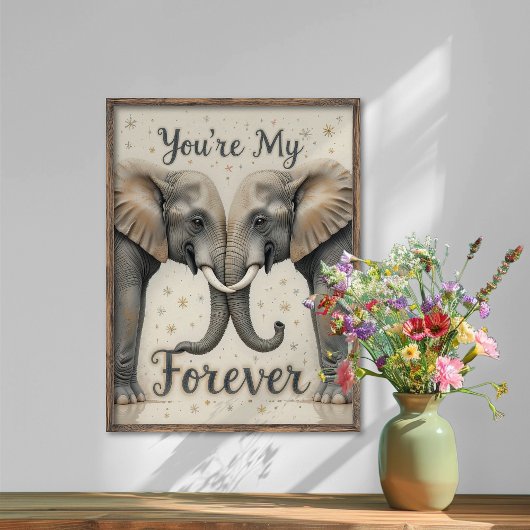 Elefanten in der Liebe für immer Kunst Poster