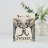 Elefanten in der Liebe für immer Kunst Postkarte (Stehend Vorderseite)