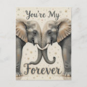 Elefanten in der Liebe für immer Kunst Postkarte (Vorderseite)