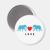 Elefanten in der Liebe Magnet (Vorderseite/Rückseite)