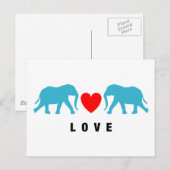 Elefanten in der Liebe Postkarte (Vorne/Hinten)