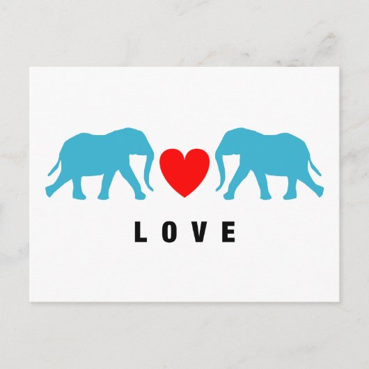 Elefanten in der Liebe Postkarte (Vorderseite)