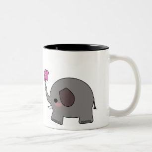 Elefanten in der Liebe Zweifarbige Tasse