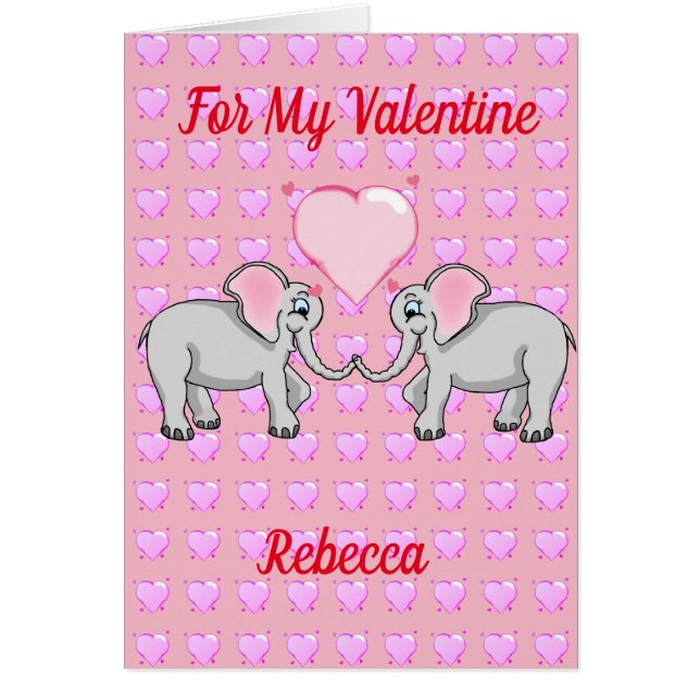 Elefanten in der Valentinstag-Karte der Liebe (Vorne)