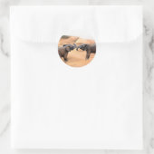 Elefanten in der Wüste Runder Aufkleber (Tasche)