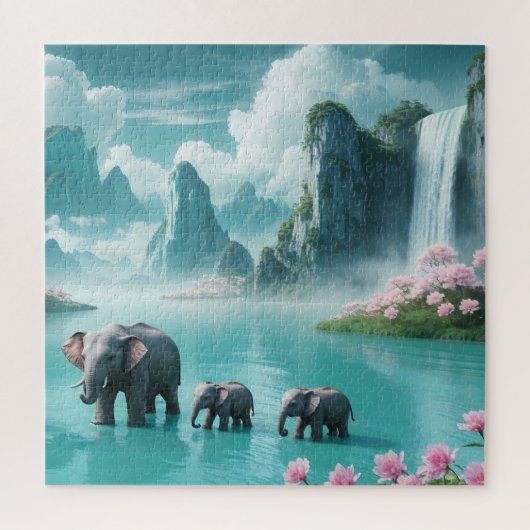 Elefanten in einer Traumwelt Puzzle (Vertikal)
