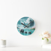 Elefanten in einer Traumwelt Runde Wanduhr (Zuhause)