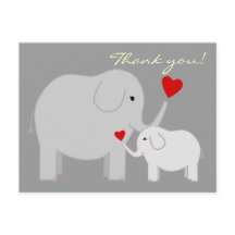 Elefanten in Grau Danke Postcard