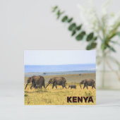 Elefanten in Kenia Postkarte (Stehend Vorderseite)