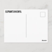 Elefanten in Kenia Postkarte (Rückseite)