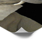 Elefanten in Liebe schwarz Poster (Ecke)