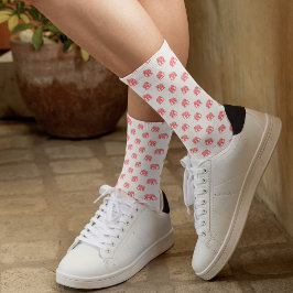 Elefanten in rot gekleidet (auf weiß) socken