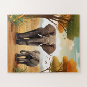 Elefanten in Savanna Puzzle (Horizontal)