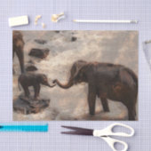 Elefanten in Wasserfarbe Seidenpapier (Handwerk)