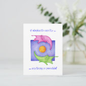 Elefanten können fliegen! Postkarte (Stehend Vorderseite)