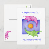 Elefanten können fliegen! Postkarte (Vorne/Hinten)