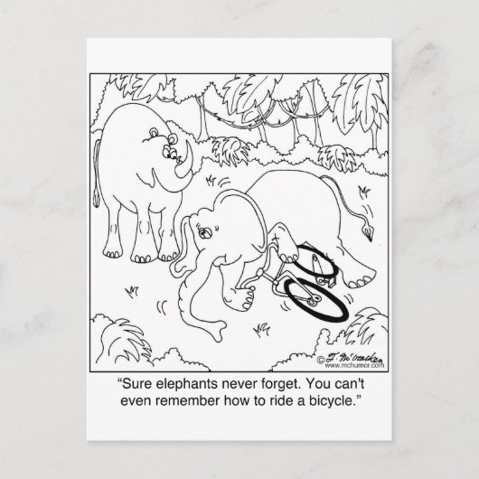 Elefanten können sich nicht daran erinnern, wie ma postkarte (Vorderseite)