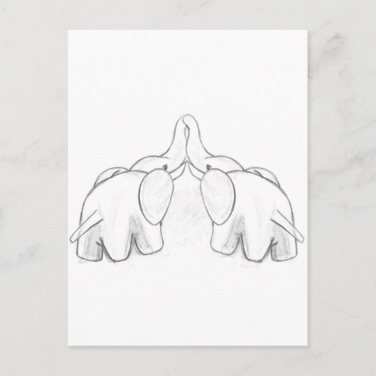 Elefanten küssen postkarte (Vorderseite)